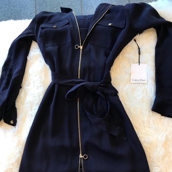 navy blue dress calvin klein